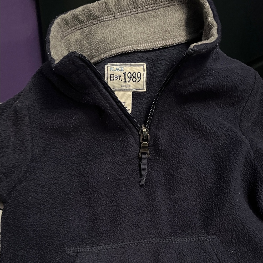 The Children's Place Dark Blue and Light Gray Zip-Up Jacket